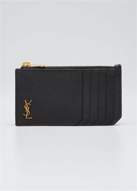 ysl card case with zipper|YSL zipped card case.